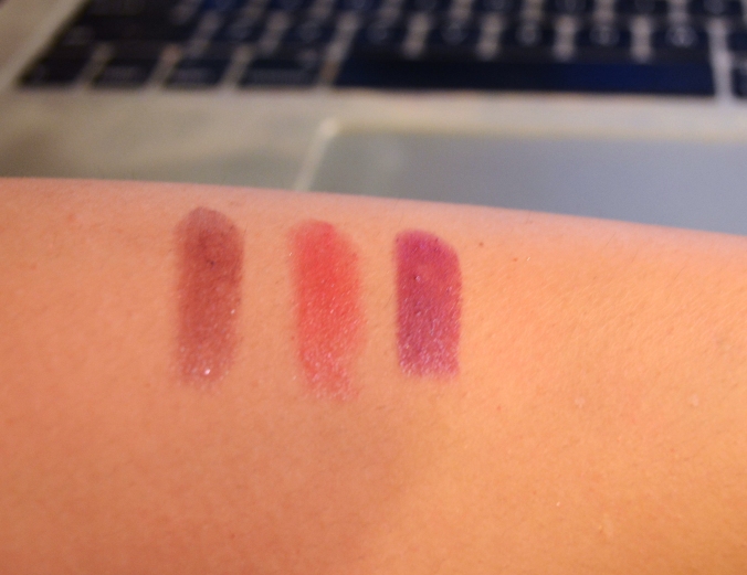 Power comparisons and dupes (L-R): Power, Maybelline Pink Wink, Nyx Pandora.