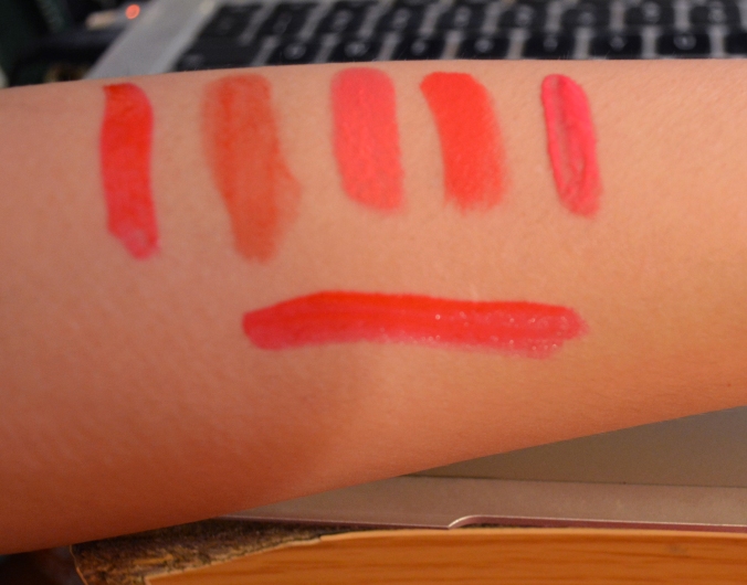 Voguing Madness comparisons and dupes (L-R): Voguing Madness, Revlon Romantic, Nyx Miracle, OCC Queen, Revlon Barcelona Nights. Second row is just Voguing Madness, for comparison